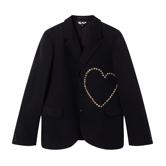 Comme Des Garcons BLACK Comme des Garçons - Studded Wolle Jacket Oberbekleidung Schwarz | 80467-MSXK