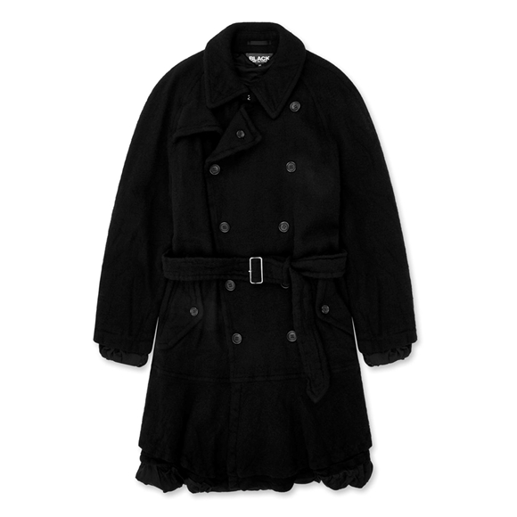 Comme Des Garcons BLACK Comme des Garçons - Wolle Nylon Tweed Belted Coat Oberbekleidung Schwarz | 84937-CHNM
