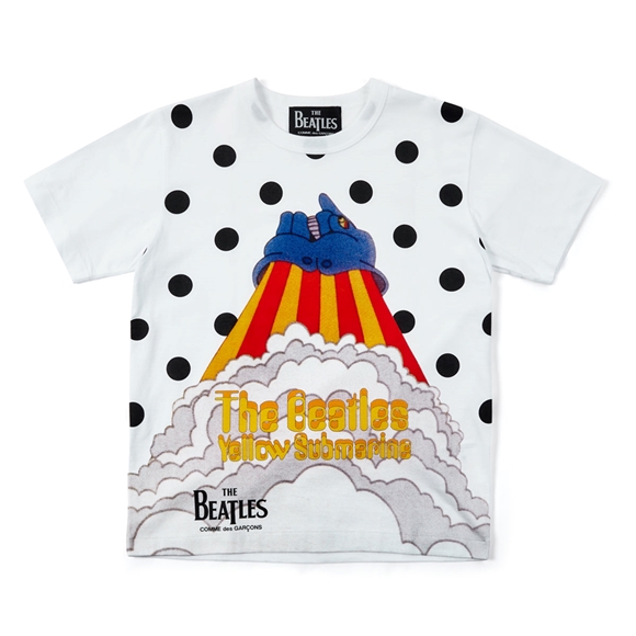 Comme Des Garcons CDG Beatles - Black Spot Submarine T-Shirt T-Shirts Weiß | 19340-OXPN