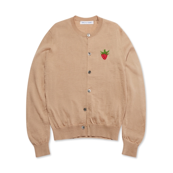 Comme Des Garcons CDG Shirt - Brett Westfall Strawberry Gestrickt Cardigan Strickwaren Beige | 13964-GNUL