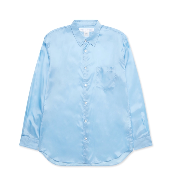 Comme Des Garcons CDG Shirt Forever - Klassische Fit Cupro Shirt Oberteile Blau | 15690-EOBL
