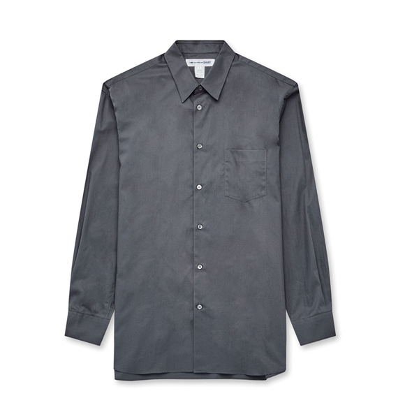 Comme Des Garcons CDG Shirt Forever - Klassische Fit Poplin Plain Shirt Oberteile Grau | 24093-RYKX
