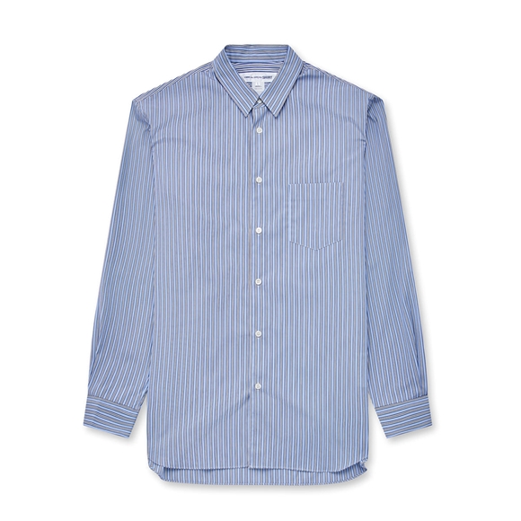 Comme Des Garcons CDG Shirt Forever - Klassische Fit Gestreift Poplin Shirt Oberteile Streifen | 61750-RXOI