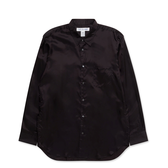 Comme Des Garcons CDG Shirt Forever - Klassische Fit Cupro Shirt Oberteile Schwarz | 62704-ZOKG