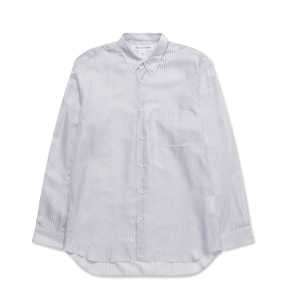 Comme Des Garcons CDG Shirt Forever - Klassische Fit Cupro Shirt Oberteile Streifen | 72104-BRNK