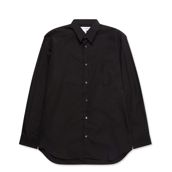 Comme Des Garcons CDG Shirt Forever - Klassische Fit Woven Baumwoll Shirt Oberteile Schwarz | 93876-ETUL