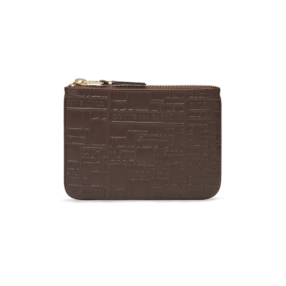 Comme Des Garcons CDG Wallet - Embossed Logo Zip Pouch - SA8100EL Embossed Logo Braun | 13584-DFYS