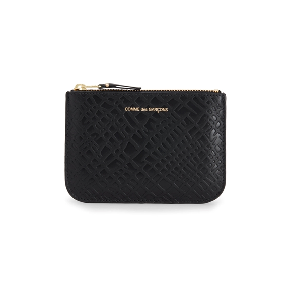 Comme Des Garcons CDG Wallet - Embossed Roots Zip Pouch - SA8100ER Embossed Roots & Forest Schwarz | 53071-SOJP