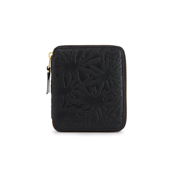 Comme Des Garcons CDG Wallet - Embossed Forest Full Zip Around Wallet - SA2100EF Embossed Roots & Forest Schwarz | 84690-JPDY