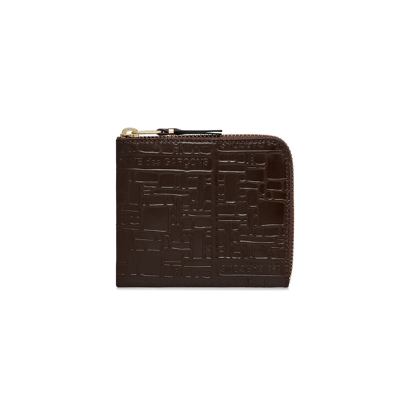 Comme Des Garcons CDG Wallet - Embossed Logo Zip Around Wallet - SA3100EL Embossed Logo Braun | 84795-FIZM