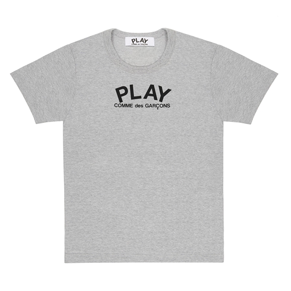 Comme Des Garcons PLAY T-Shirt Black Small Logo and Heart on Back Short Sleeve Grau | 93214-ZAJB