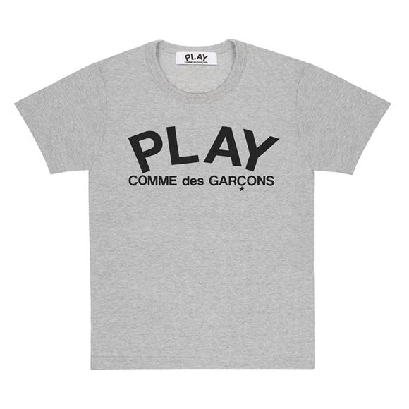 Comme Des Garcons PLAY T-Shirt With Large Logo Short Sleeve Grau | 45906-RHLC