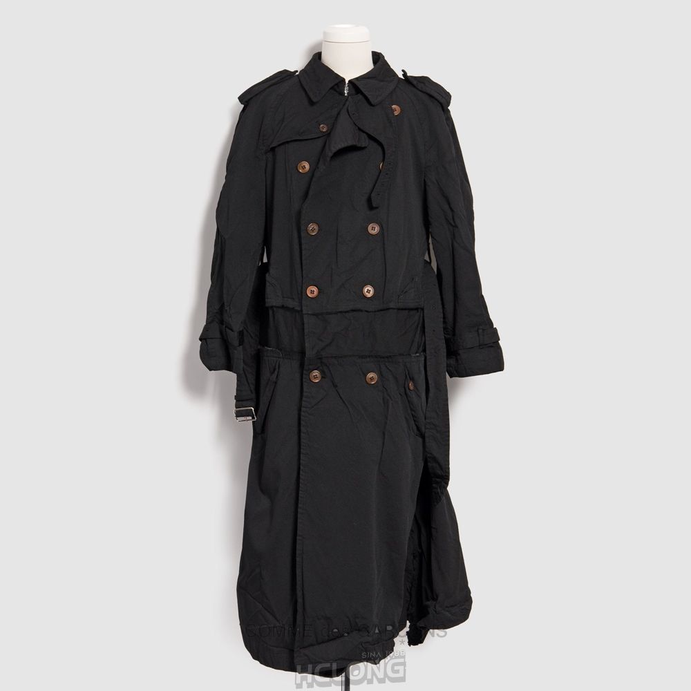 Comme Des Garcons BLACK Comme des Garçons - Double Breasted Trench Coat Oberbekleidung Schwarz | 02914-QUPB