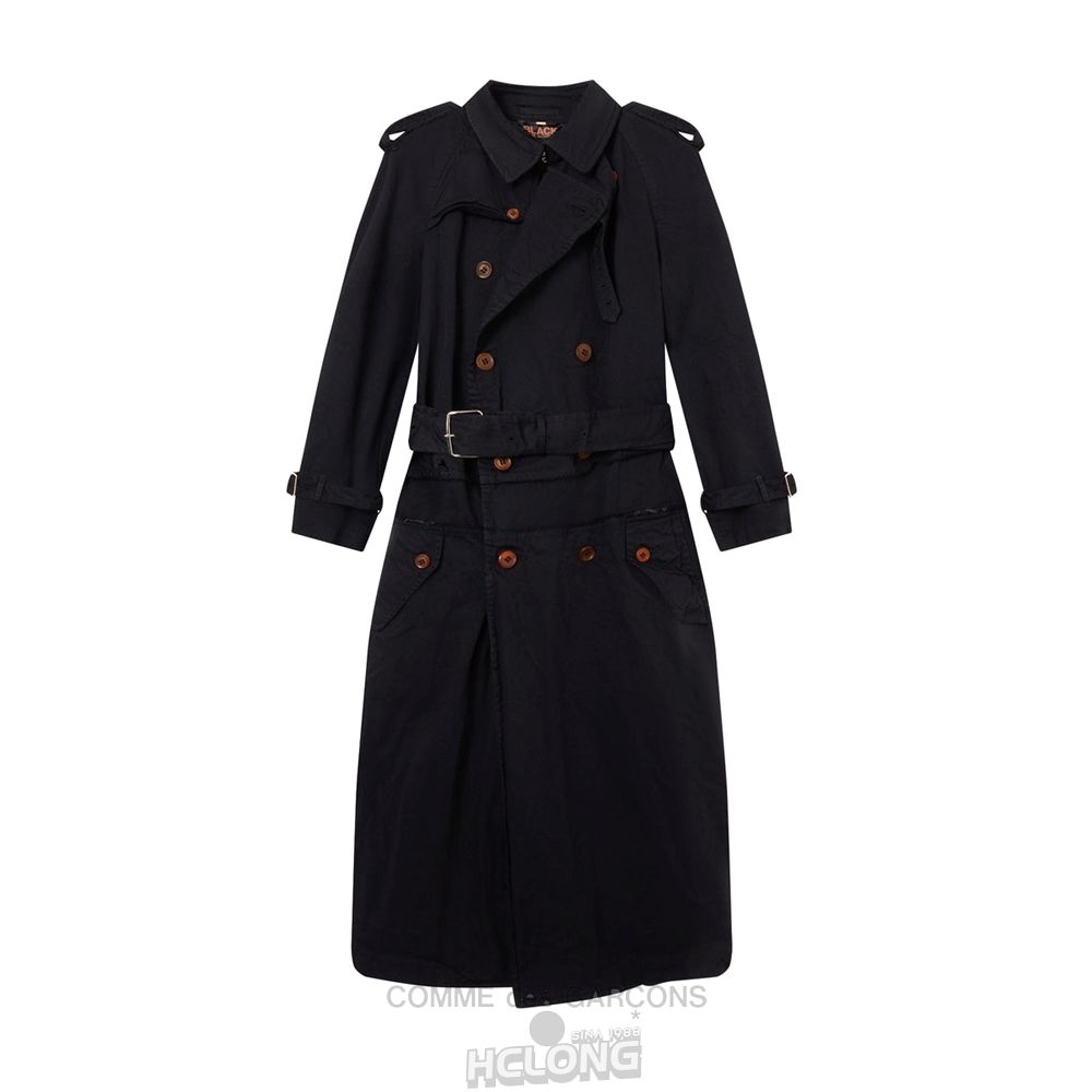 Comme Des Garcons BLACK Comme des Garçons - Double Breasted Trench Coat Oberbekleidung Schwarz | 02914-QUPB