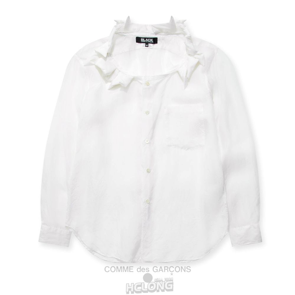 Comme Des Garcons BLACK Comme des Garçons - Cupra Taffeta Shirt Hemd Weiß | 05841-PIFS