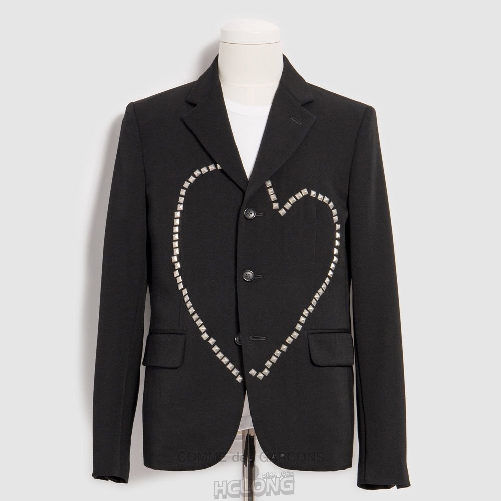 Comme Des Garcons BLACK Comme des Garçons - Studded Heart Jacket Oberbekleidung Schwarz | 12935-QUHV