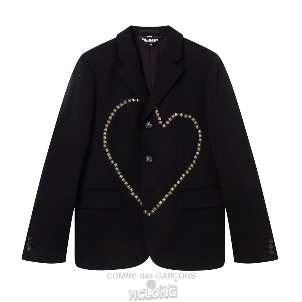 Comme Des Garcons BLACK Comme des Garçons - Studded Heart Jacket Oberbekleidung Schwarz | 12935-QUHV