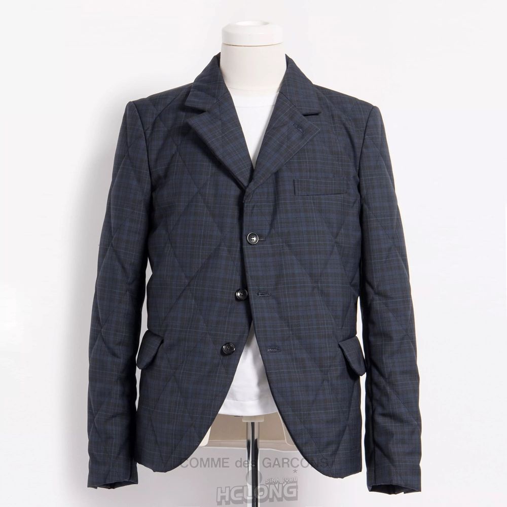 Comme Des Garcons BLACK Comme des Garçons - Gesteppt Check Tailored Jacket Oberbekleidung Navy | 20536-RTDY