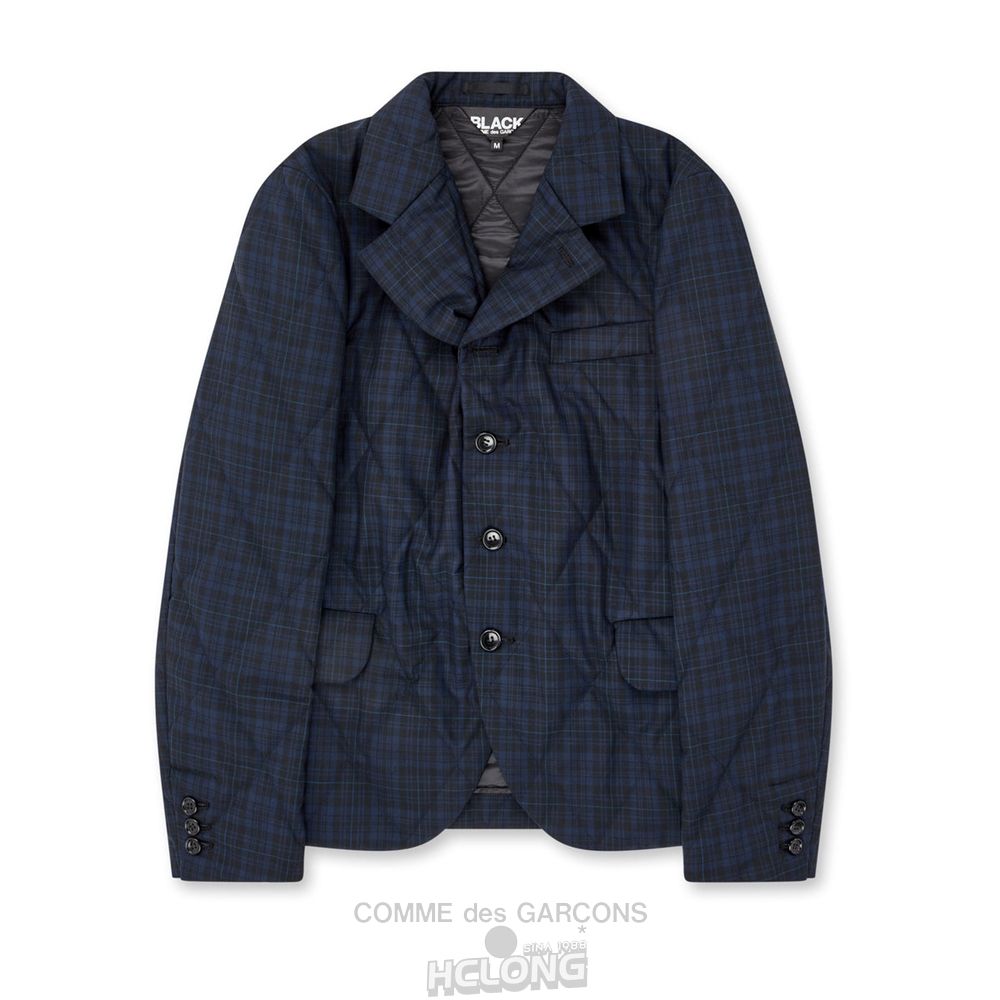 Comme Des Garcons BLACK Comme des Garçons - Gesteppt Check Tailored Jacket Oberbekleidung Navy | 20536-RTDY