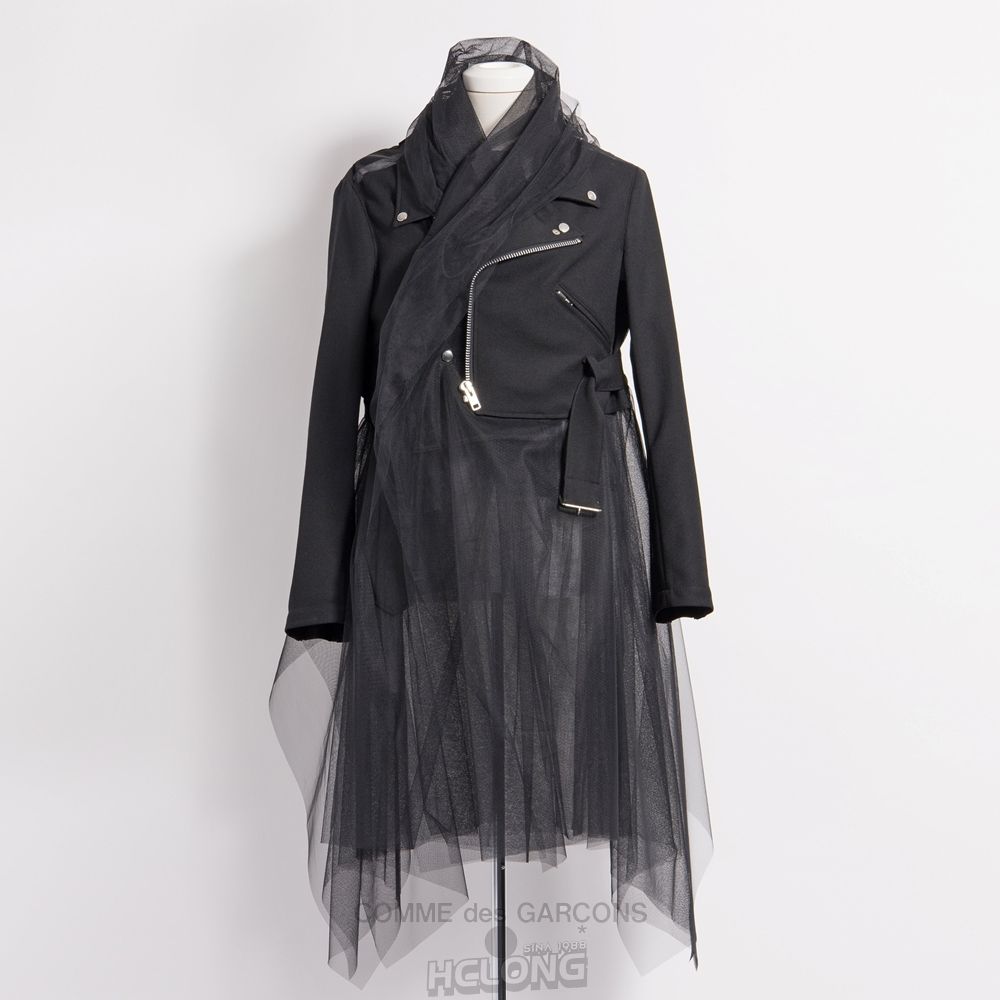 Comme Des Garcons BLACK Comme des Garçons - Tulle Zip Jacket Oberbekleidung Schwarz | 28146-YIPA