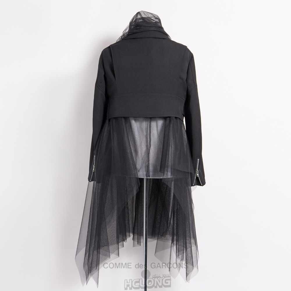 Comme Des Garcons BLACK Comme des Garçons - Tulle Zip Jacket Oberbekleidung Schwarz | 28146-YIPA