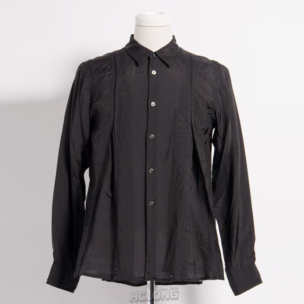 Comme Des Garcons BLACK Comme des Garçons - Falten Taffeta Shirt Hemd Schwarz | 63712-BNZC