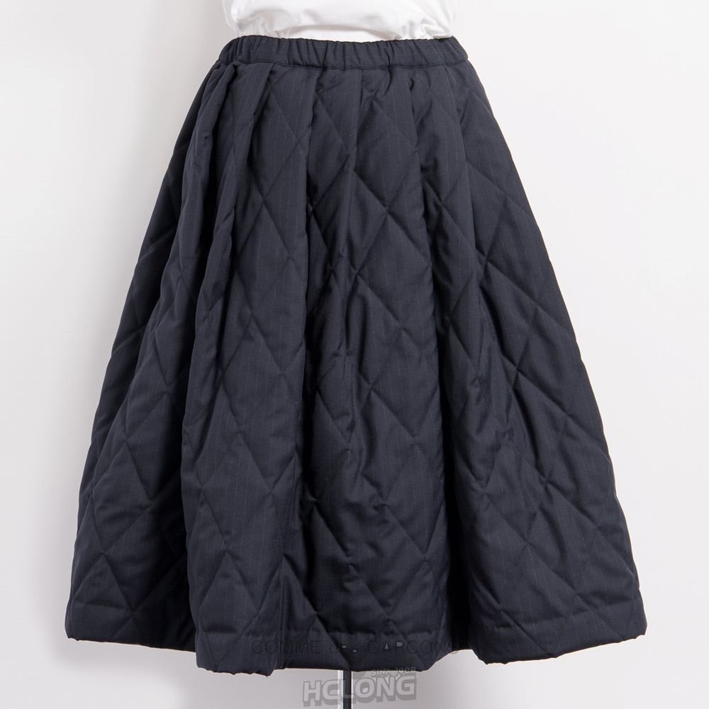 Comme Des Garcons BLACK Comme des Garçons - Gesteppt Stripe Skirt Röcke Navy | 94023-GMKI