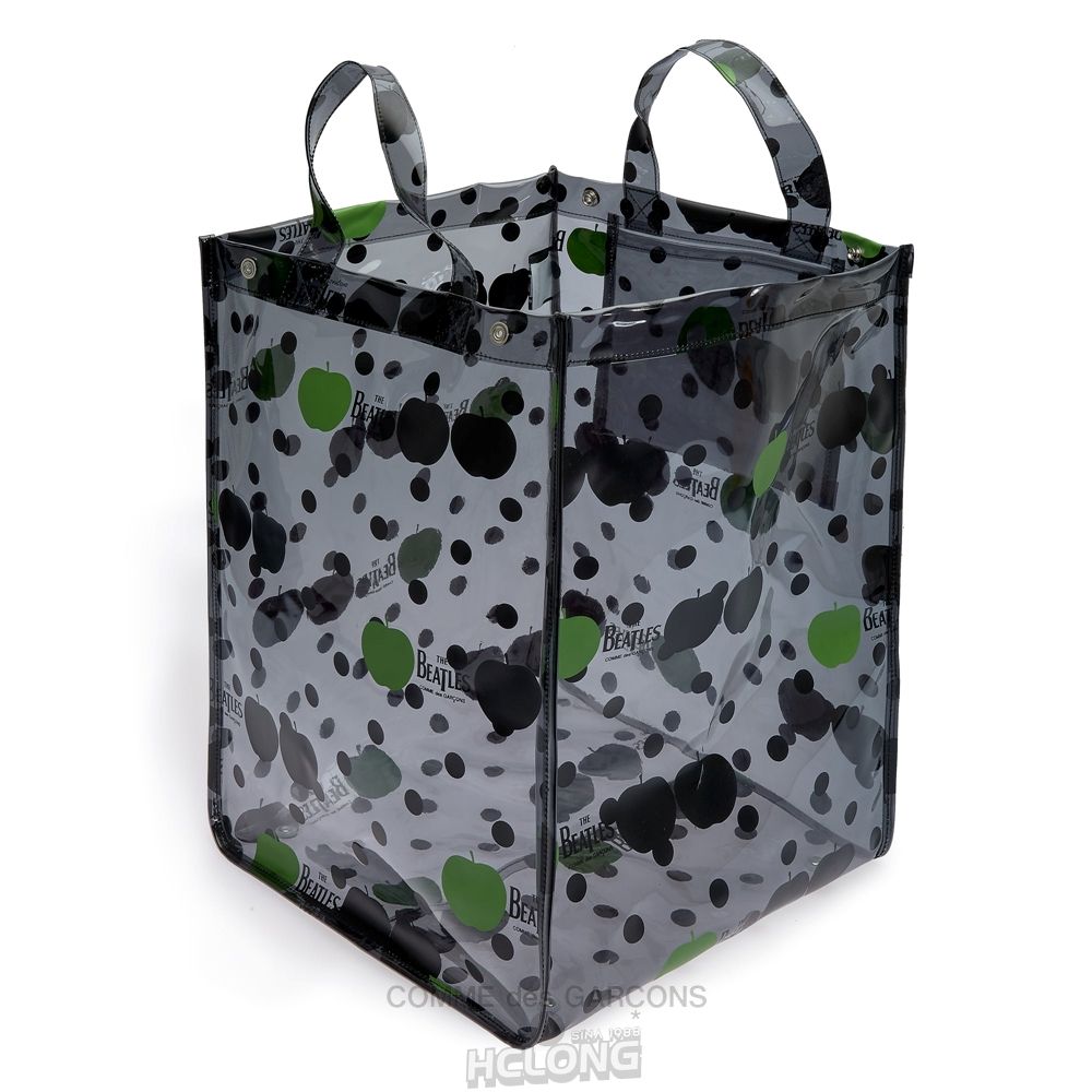 Comme Des Garcons CDG Beatles - Big PVC Apple & Dot Tote Tasche Schwarz | 53718-NIVZ
