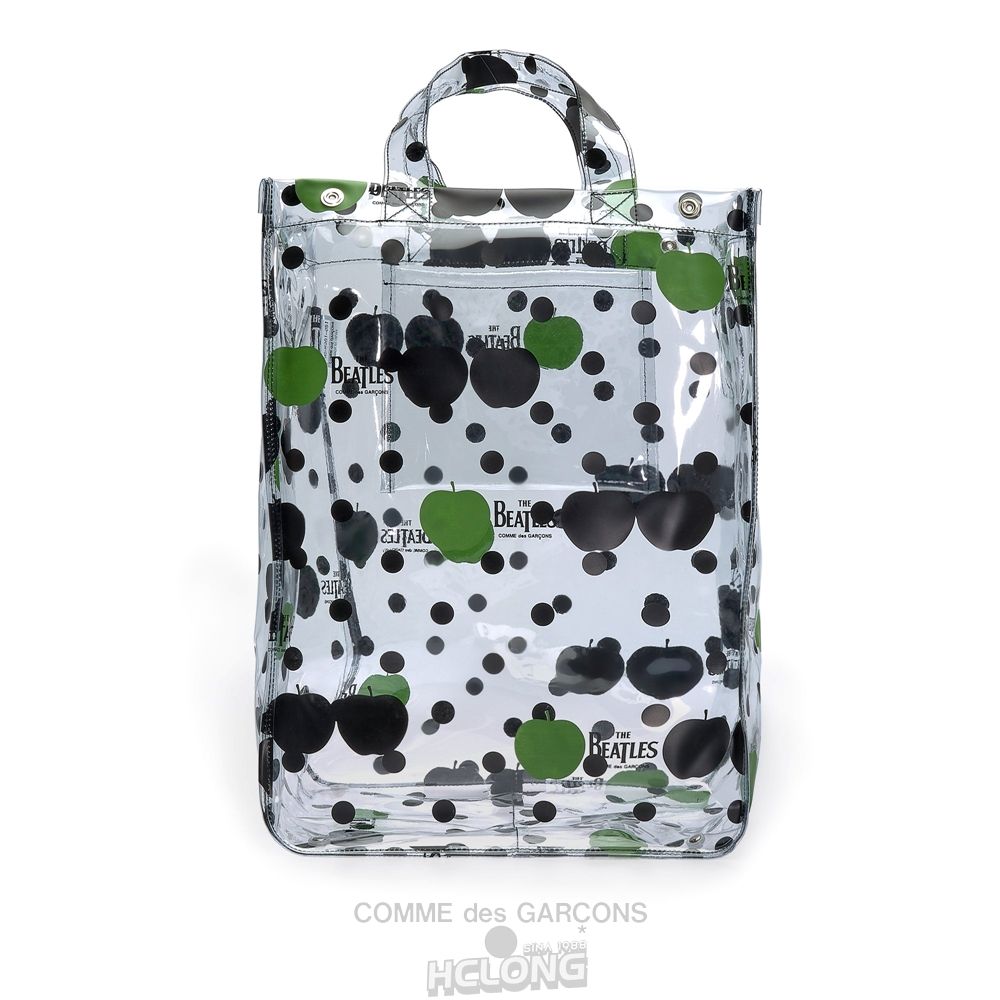 Comme Des Garcons CDG Beatles - Big PVC Apple & Dot Tote Tasche Transparent | 60958-YZIP