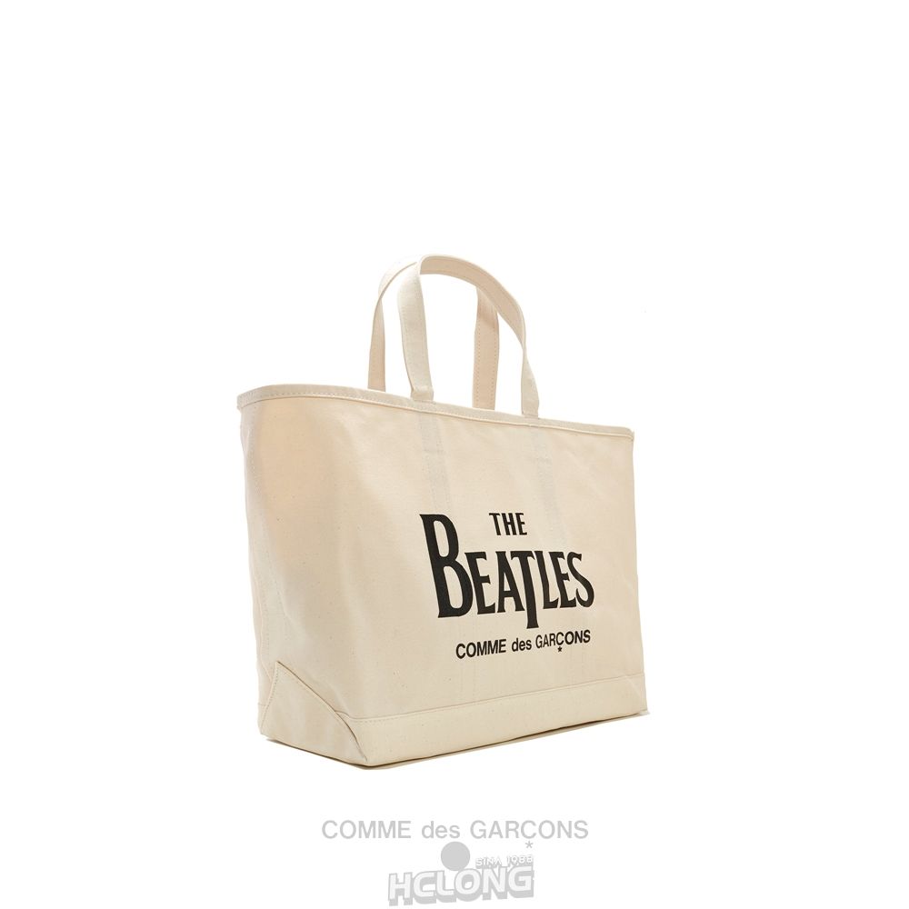 Comme Des Garcons CDG Beatles - Canvas Small Tote Bag Tasche Natural | 20531-TCWX
