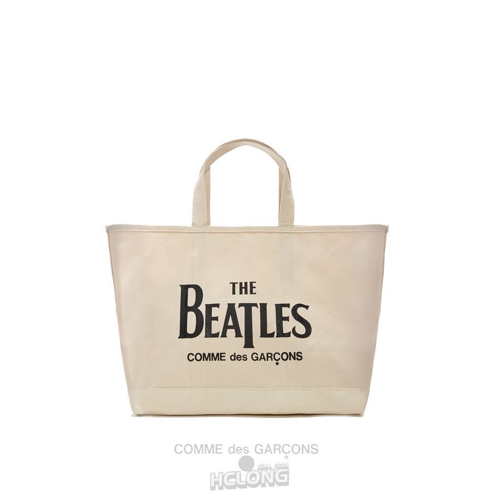 Comme Des Garcons CDG Beatles - Canvas Small Tote Bag Tasche Natural | 20531-TCWX