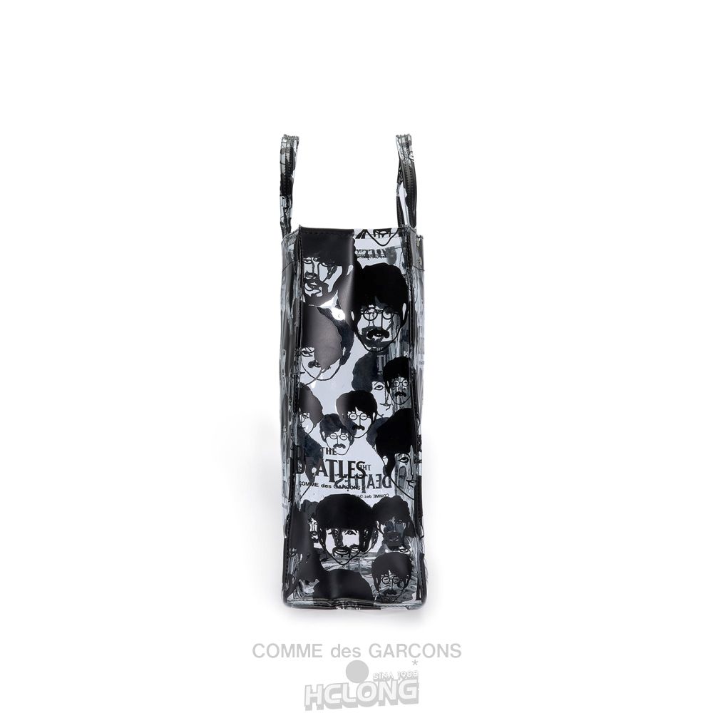 Comme Des Garcons CDG Beatles - Faces PVC Tote Tasche Transparent | 05213-ETCA