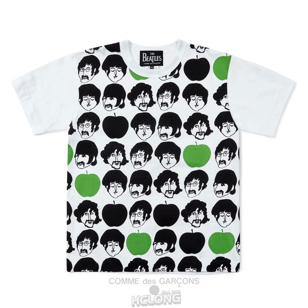 Comme Des Garcons CDG Beatles - Green Apple T-Shirt T-Shirts Weiß | 62941-QZPL