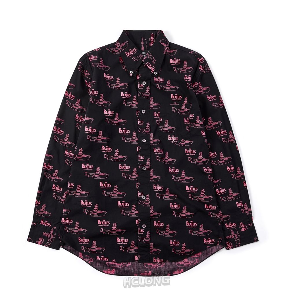Comme Des Garcons CDG Beatles - Shirt Hemd Black/Pink | 01782-TZDE