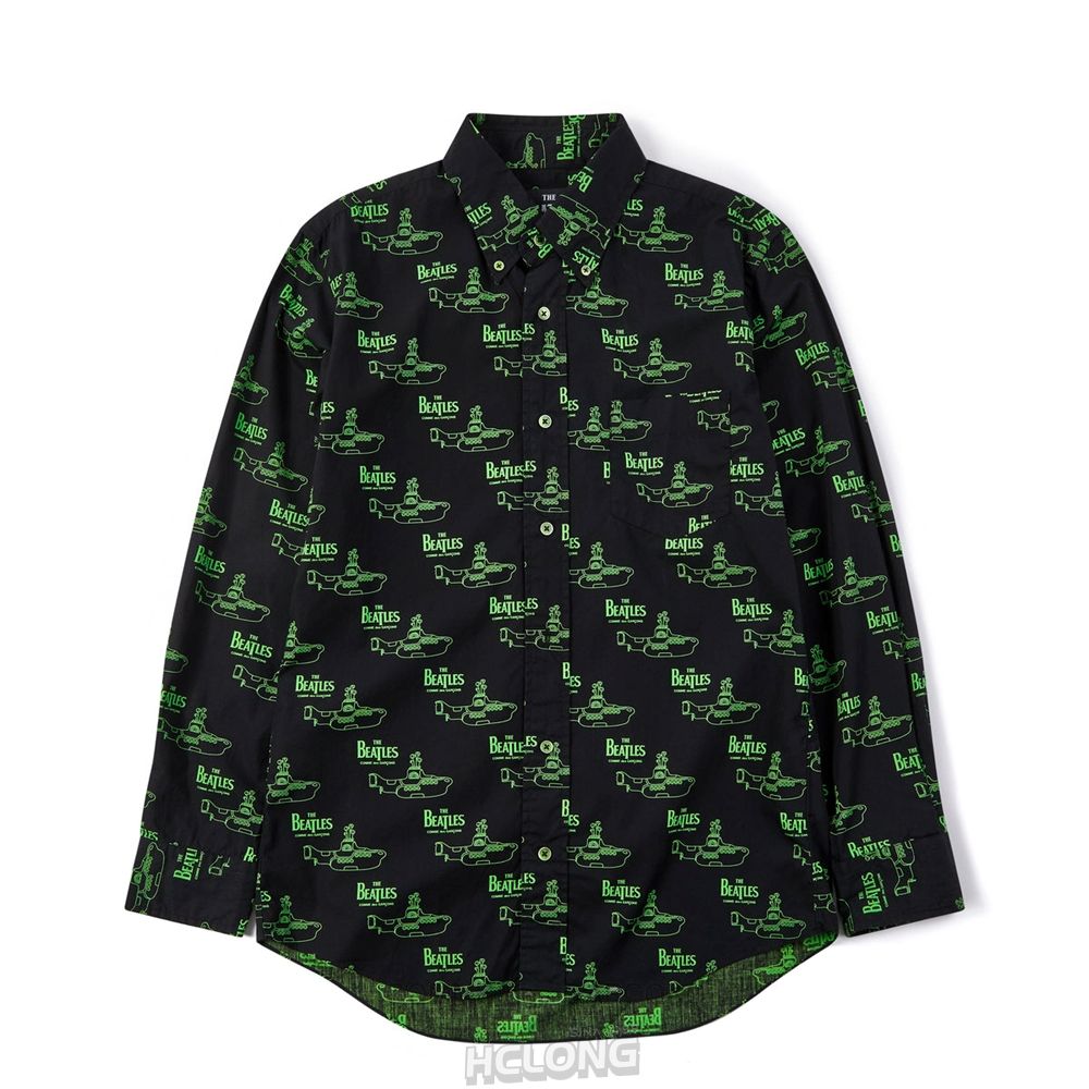 Comme Des Garcons CDG Beatles - Shirt Hemd Schwarz Grün | 61743-HVRQ