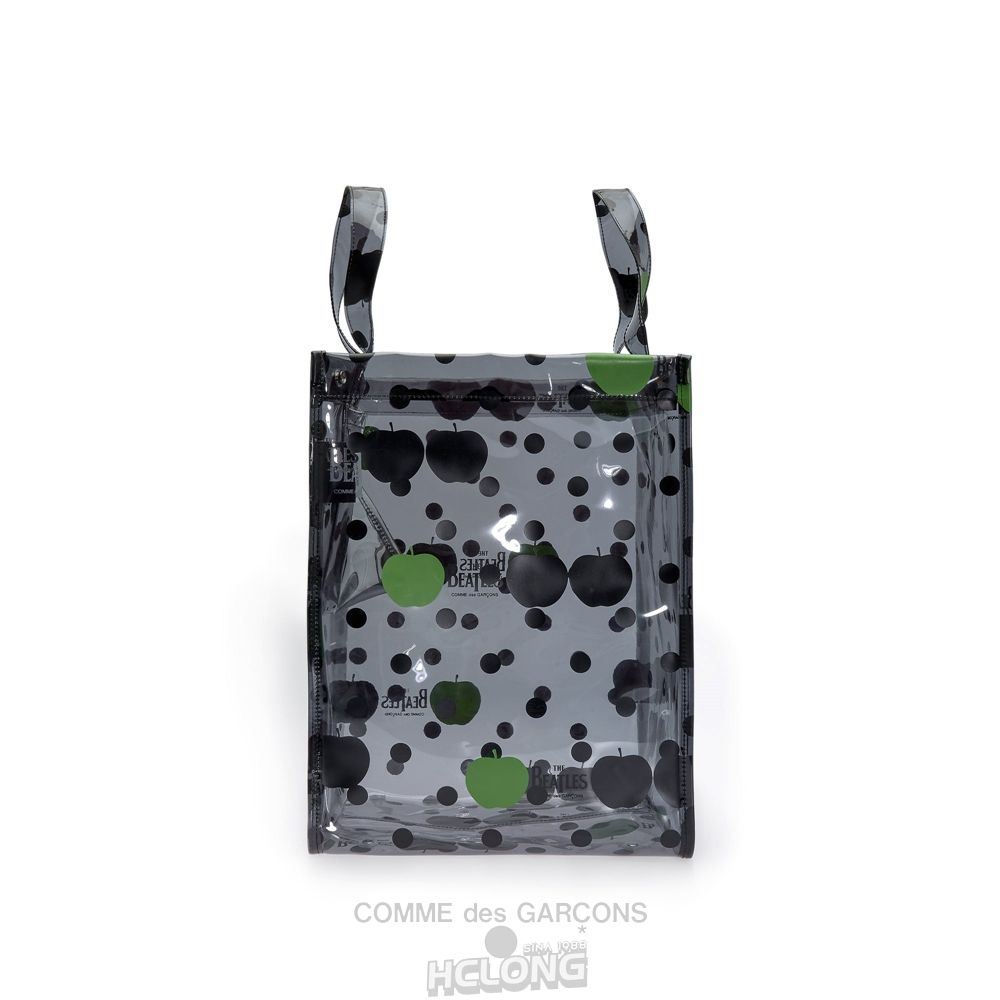 Comme Des Garcons CDG Beatles - Small PVC Apple & Dot Tote Tasche Schwarz | 30759-RBYJ