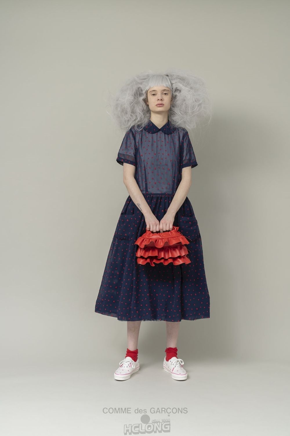 Comme Des Garcons CDG GIRL Frill Trim Bag Red Accessoires Rot | 56817-VYQC