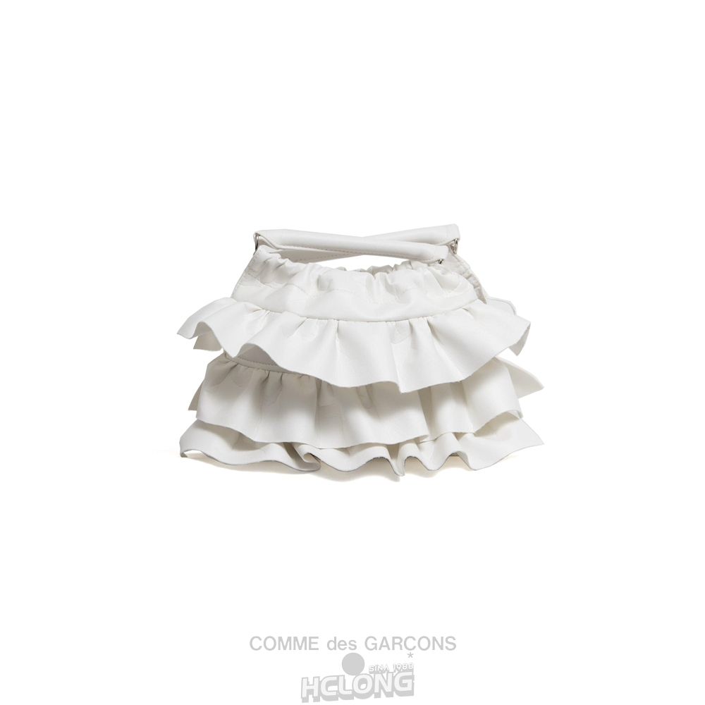 Comme Des Garcons CDG GIRL Frill Trim Small Bag White Accessoires Weiß | 90321-LVWM