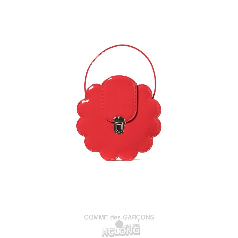 Comme Des Garcons CDG GIRL Glossy Flower Clasp Bag Red Accessoires Rot | 63708-JREY