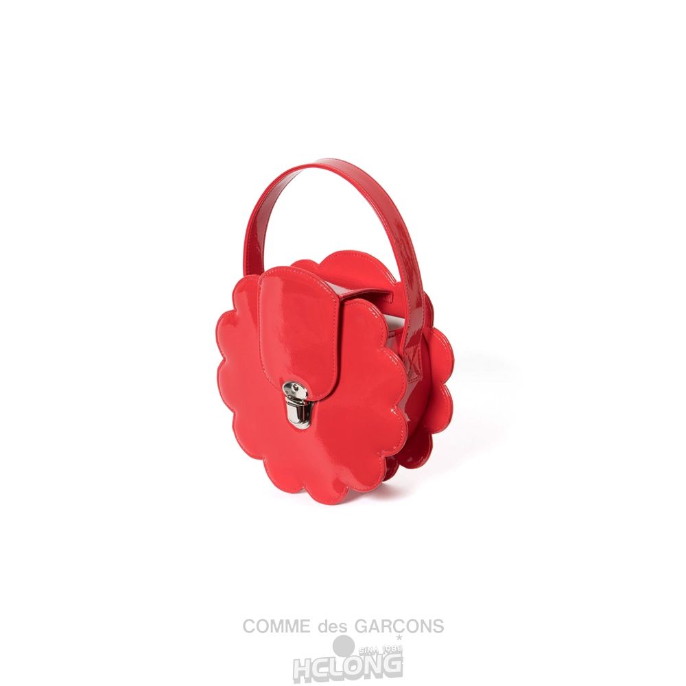 Comme Des Garcons CDG GIRL Glossy Flower Clasp Bag Red Accessoires Rot | 63708-JREY