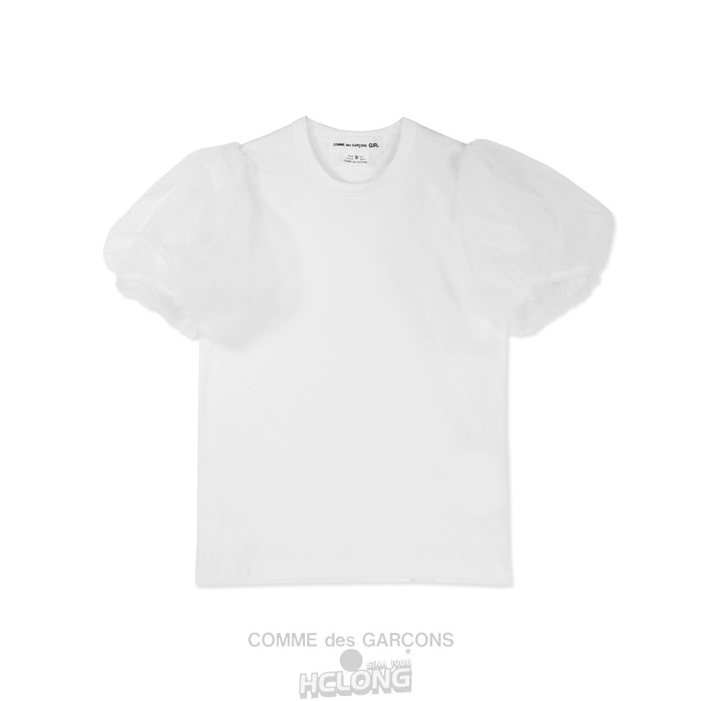 Comme Des Garcons CDG GIRL Tulle Puff Kurzes Sleeve T-Shirt Short Sleeve Weiß | 19682-XRCA