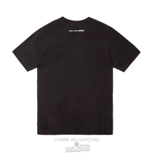 Comme Des Garcons CDG SHIRT / FH-T013-W21-1 / T-SHIRT with white logo print Short Sleeve Schwarz | 93487-JWIG