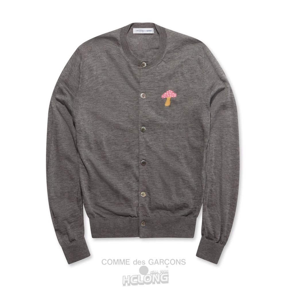 Comme Des Garcons CDG Shirt - Brett Westfall Mushroom Gestrickt Cardigan Strickwaren Grau | 78059-SYTK