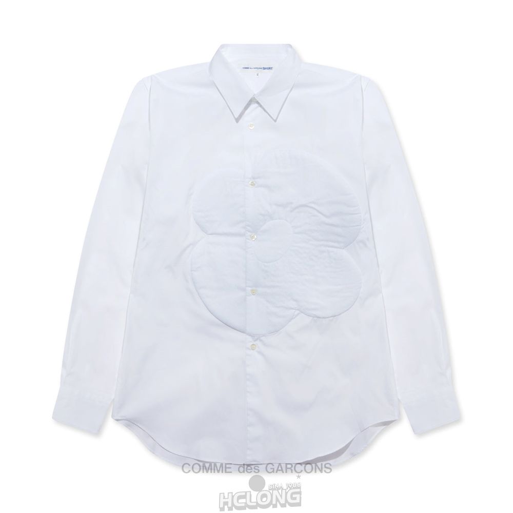 Comme Des Garcons CDG Shirt - Flower Shirt Oberteile Weiß | 09718-PNHY