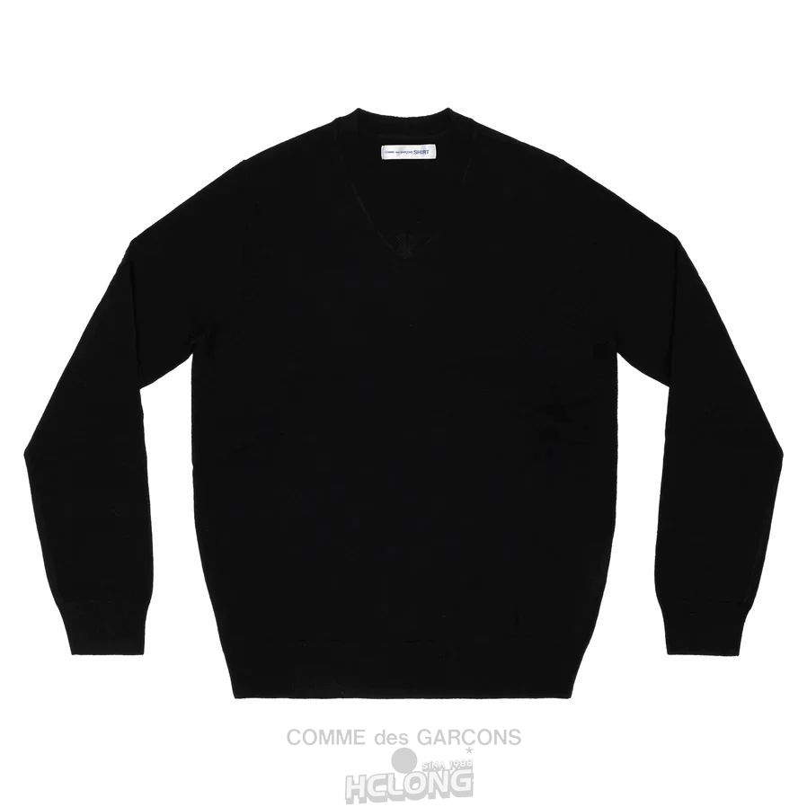 Comme Des Garcons CDG Shirt Forever / FZ-N107-PER-1 / Pullover V-neck Strickwaren Schwarz | 93602-FOGV