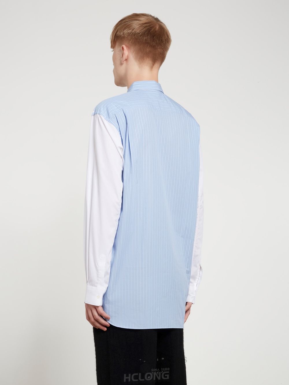 Comme Des Garcons CDG Shirt Forever - Gestreift Patchwork Baumwoll Shirt Oberteile Blue/White | 87914-HLFD