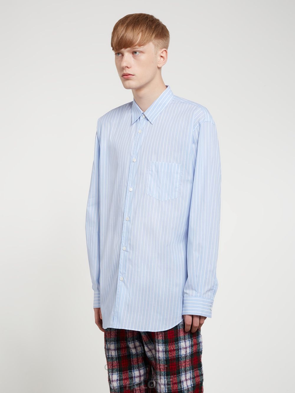 Comme Des Garcons CDG Shirt Forever - Klassische Fit Stripe Shirt Oberteile Streifen | 06891-WUDR