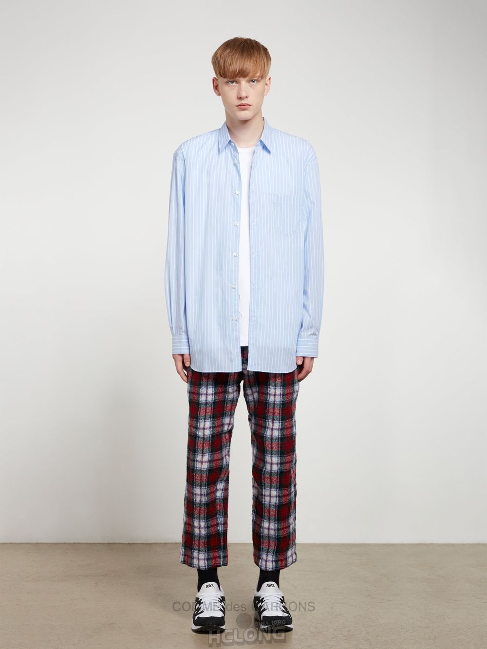 Comme Des Garcons CDG Shirt Forever - Klassische Fit Stripe Shirt Oberteile Streifen | 06891-WUDR