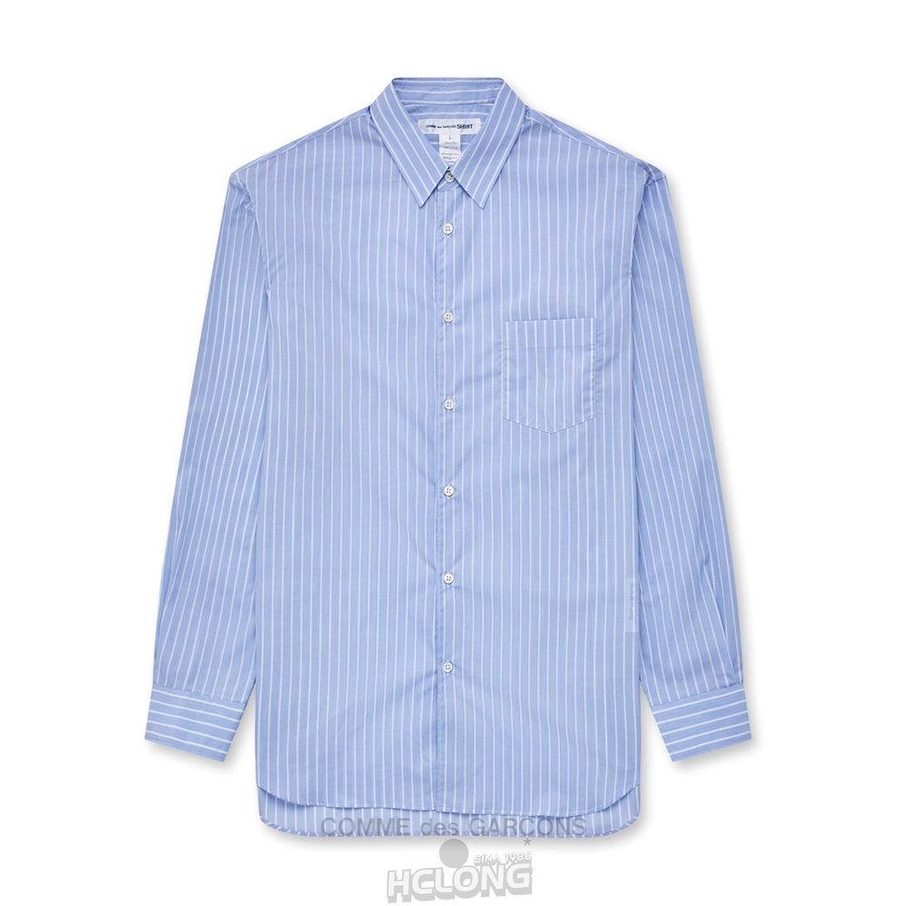 Comme Des Garcons CDG Shirt Forever - Klassische Fit Stripe Shirt Oberteile Streifen | 06891-WUDR