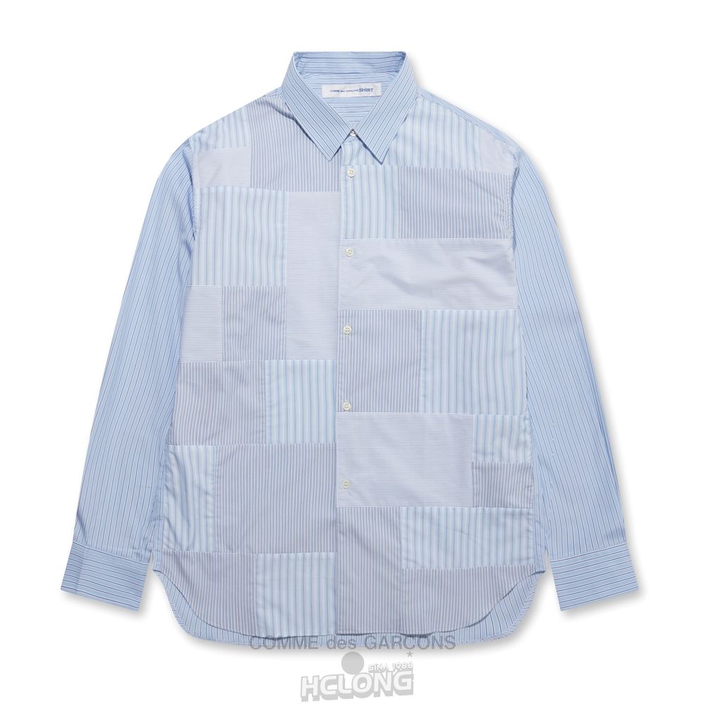 Comme Des Garcons CDG Shirt Forever - Klassische Fit Patchwork Stripe Shirt Oberteile Stripe/Mix | 14679-DNOS